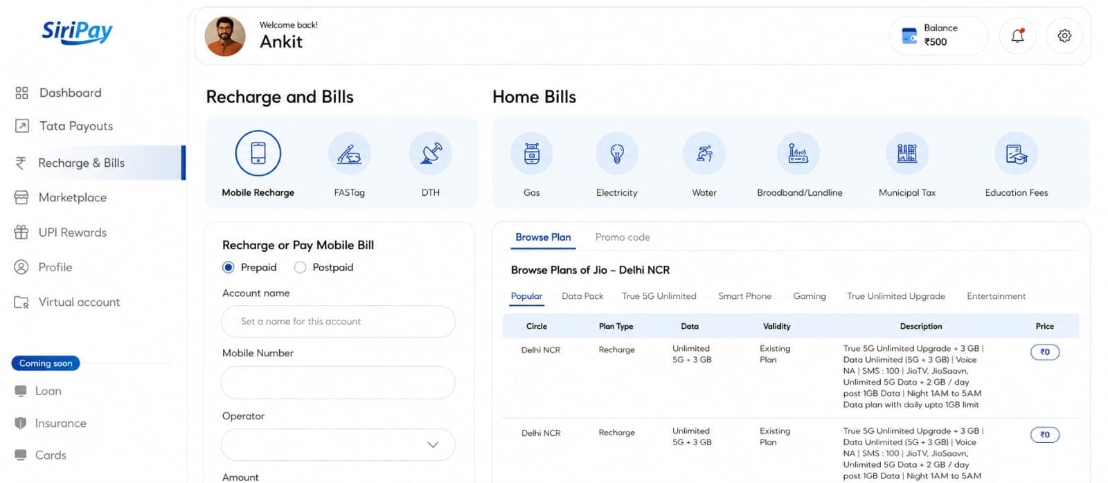 BillPayments Dashboard